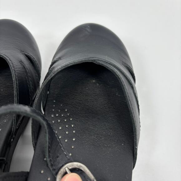 Sanita Margrethe Mary Jane Clogs Shoes Sandals 38 / 6.5 - 7 Leather Buckle Strap - Picture 9 of 12